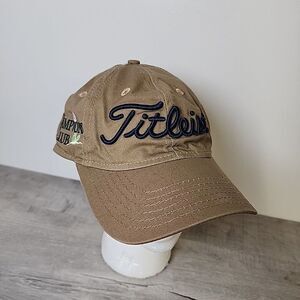 Titleist Ball Cap Brown 100% Cotton Adjustable Strap Back Champions Club New Era